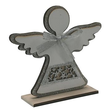 

GOBA Vánoční dekorace - anděl bílý s glitrem, 20 cm