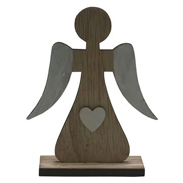

GOBA Vánoční dekorace - anděl s býlími křídly, 16 cm