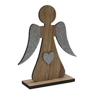 

GOBA Vánoční dekorace - anděl se stříbrnými křídly, 16 cm