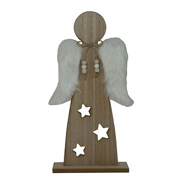 

GOBA Vánoční dekorace - dřevěný anděl, 34 cm