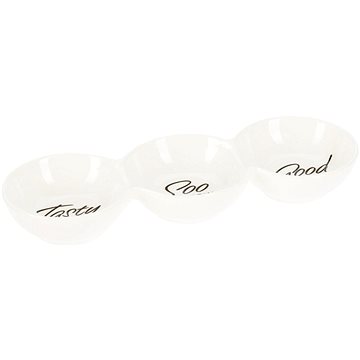 

H&L Porcelánová trojmiska s nápisy, Tapas set, bílá/černá