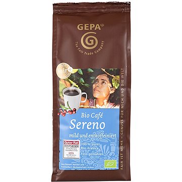 

Gepa Mletá káva bez kofeinu Fairtrade - BIO Sereno, 250g, 100% Arabica