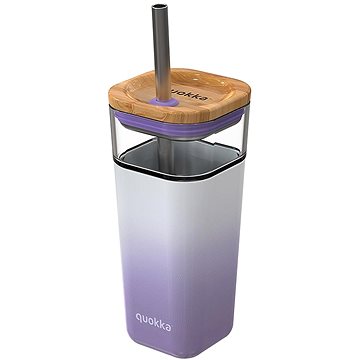 

Quokka Liquid Cube s brčkem, 540 ml, lilac