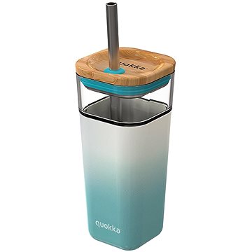 

Quokka Liquid Cube s brčkem, 540 ml, teal