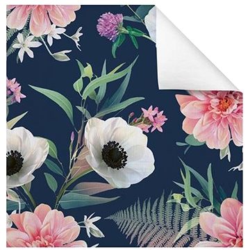 Balicí papír tmavě modré květiny arch - Dárkový balící papír