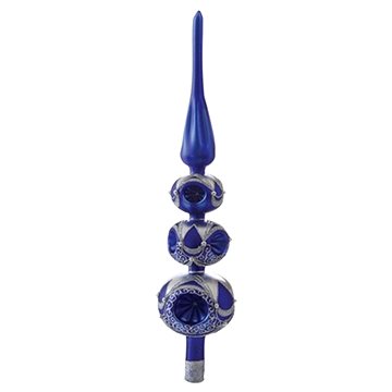 

DECOR BY GLASSOR Vánoční ozdoby - špice modrá se stříbrným dekorem
