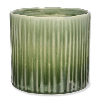 

Decor by Glassor Keramický květináč se vzorem, zelený, velký