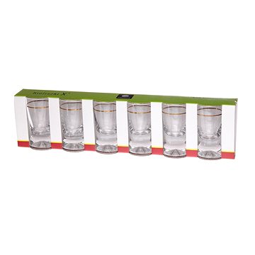 

Glasmark Sada 6 panáků na vodku se zlatým páskem - 25ml