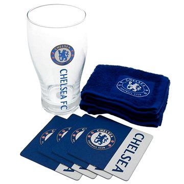 

Chelsea FC: Wordmark - sklenice s podtácky a ručníkem