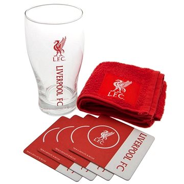 

Liverpool FC: Wordmark - sklenice s podtácky a ručníkem