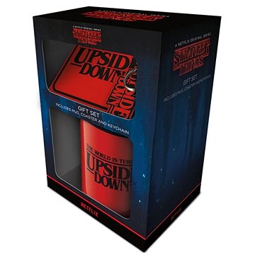 

Stranger Things - The World is Turning Upside Down - hrnek + přívěsek + podtácek