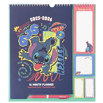 Disney Lilo & Stitch: Stitch - Nástěnný plánovač 2025-2026