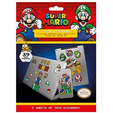 

Super Mario: Characters - nálepky na elektroniku set 5 listů