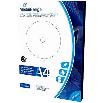 

Mediarange CD/DVD/Blu-ray High-Glossy etikety 15 mm - 118 mm