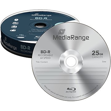 

MEDIARANGE BD-R BLU-RAY 25GB 6x spindl 10ks