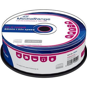 

MEDIARANGE CD-R 700MB 52x spindl 25ks