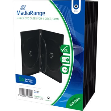 

MEDIARANGE 4 DVD 14 mm černý - 5ks/bal