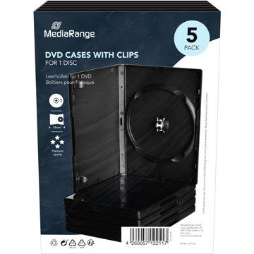 

MEDIARANGE 1 DVD 14 mm černý - 5 ks/bal