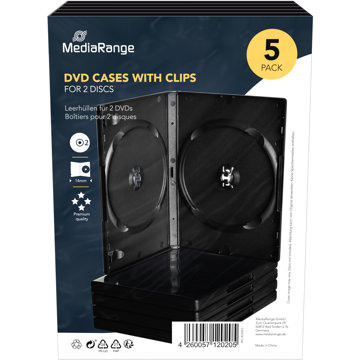 

MEDIARANGE 2 DVD 14 mm černý - 5ks/bal