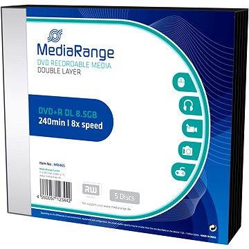 

MEDIARANGE DVD+R 8,5GB 8x Dual Layer slimcase 5ks