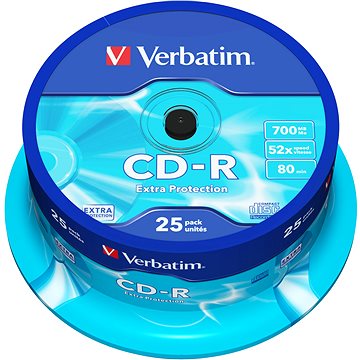 

VERBATIM CD-R 700MB, 52x, spindle 25 ks