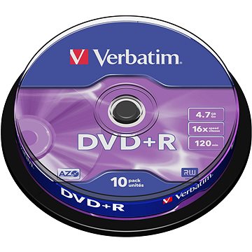 

VERBATIM DVD+R AZO 4,7GB, 16x, spindle 10 ks