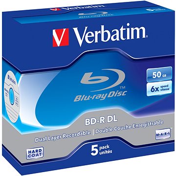 

VERBATIM BD-R DL 50GB, 6x, jewel case 5 ks
