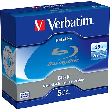 

VERBATIM BD-R SL DataLife 25GB, 6x, jewel case 5 ks