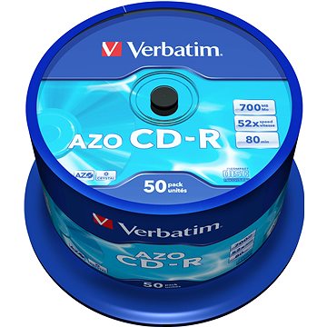 

VERBATIM CD-R AZO 700MB, 52x, spindle 50 ks