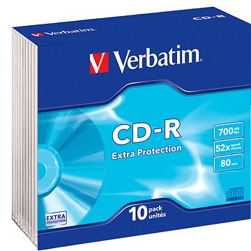 

VERBATIM CD-R 700MB, 52x, slim case 10 ks