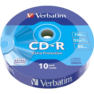 

VERBATIM CD-R 700MB, 52x, wrap 10 ks
