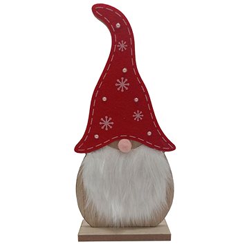 

GOBA Vánoční dekorace - dřevěný skřítek, vousatý, 27 cm