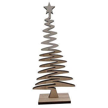 

GOBA Vánoční dekorace - dřevěný stromek, s hvězdou, 25 cm