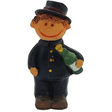 

GOBA Vánoční dekorace - kominíček pro štěstí se šampusem, 9 cm