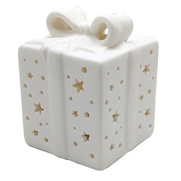 

GOBA Vánoční dekorace - porcelánový LED dárek, 8 cm
