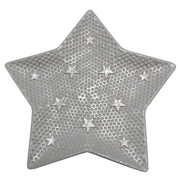 

GOBA Talíř dekorační - dřevěný, stříbrná hvězda 25cm