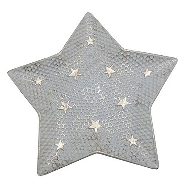 

GOBA Talíř dekorační - dřevěný, bílo-zlatá hvězda 30cm