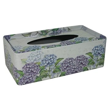 

Plechová krabička na tissue Hortenzie