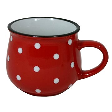 

GOBA Hrnek keramický červený s puntíky 230 ml