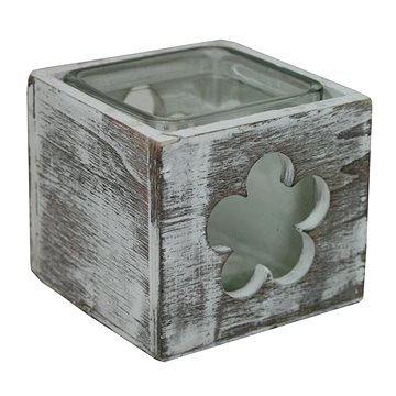 

GOBA kytka patina dřevo-sklo 9 × 9 cm