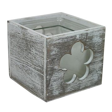 

GOBA kytka patina dřevo-sklo 12 × 12 cm