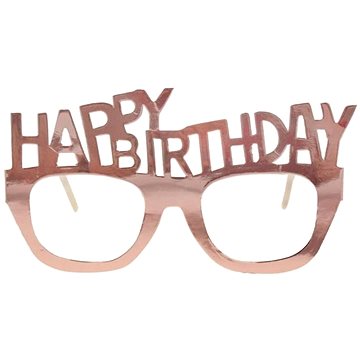 Godan Papírové brýle happy birthday - růžovozlaté 4 ks