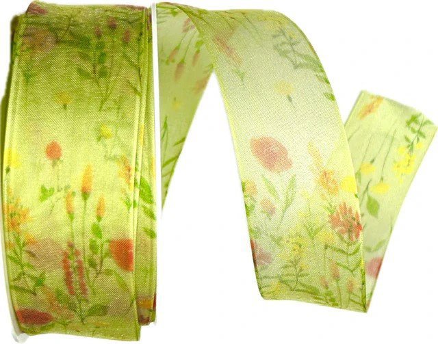 

Goldina Loy Fiore di Prato taftová transparentní zelená 40 mm × 20 m