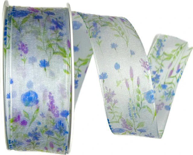 Goldina Loy Fiore di Prato taftová transparentní modrá 40 mm × 20 m