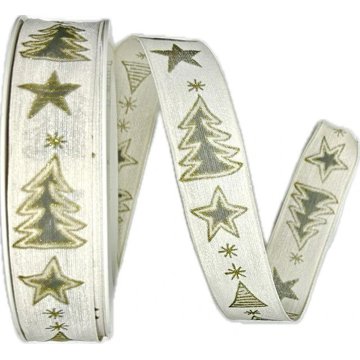 GOLDINA Stuha vánoční TREES & STARS WHITE bílá 9449