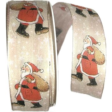 

GOLDINA Stuha vánoční SANTA S DÁRKY krémová 9475