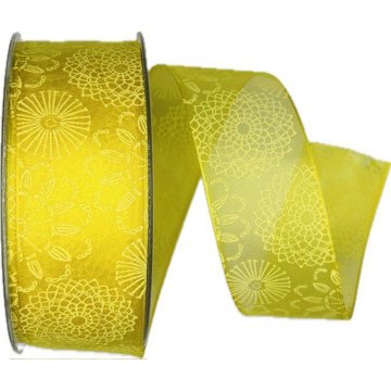 

GOLDINA Stuha taftová Lola žlutá, transparentní 40 mm × 20 m