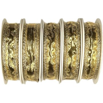 

GOLDINA Sada 5 ks stuh Celebration lesklá zlazá 15 mm × 3 m