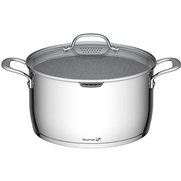 

G21 Gourmet Miracle s výlevkou28 cm s poklicí výparníke/cedníkem, nerez/greblon