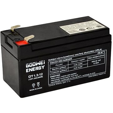 

GOOWEI ENERGY Bezúdržbový olověný akumulátor AGM OT1.3-12 F1, 12V, 1.3Ah